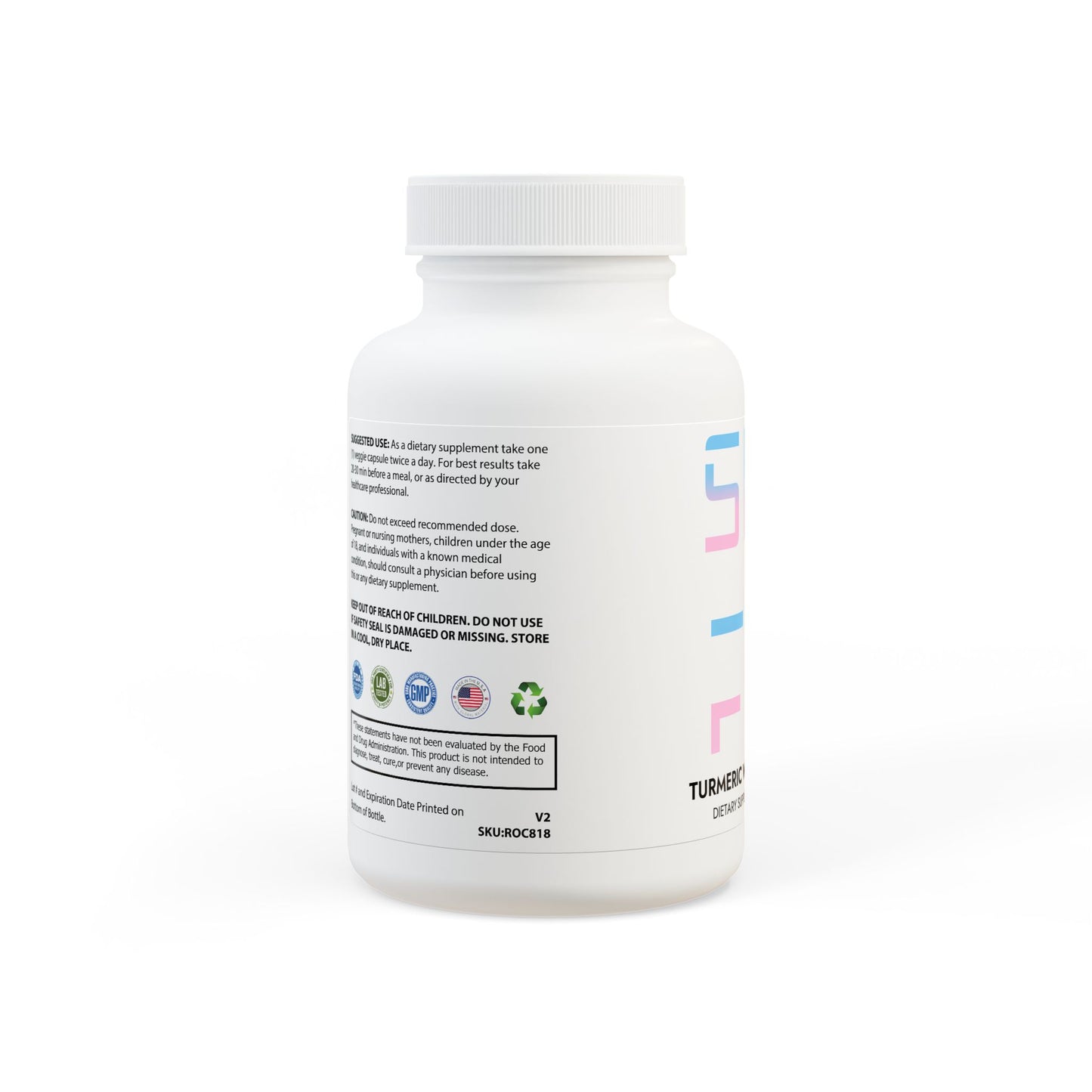 Turmeric + BioPerine® Supplement – Recovery Powered by Nature (60 Capsules)