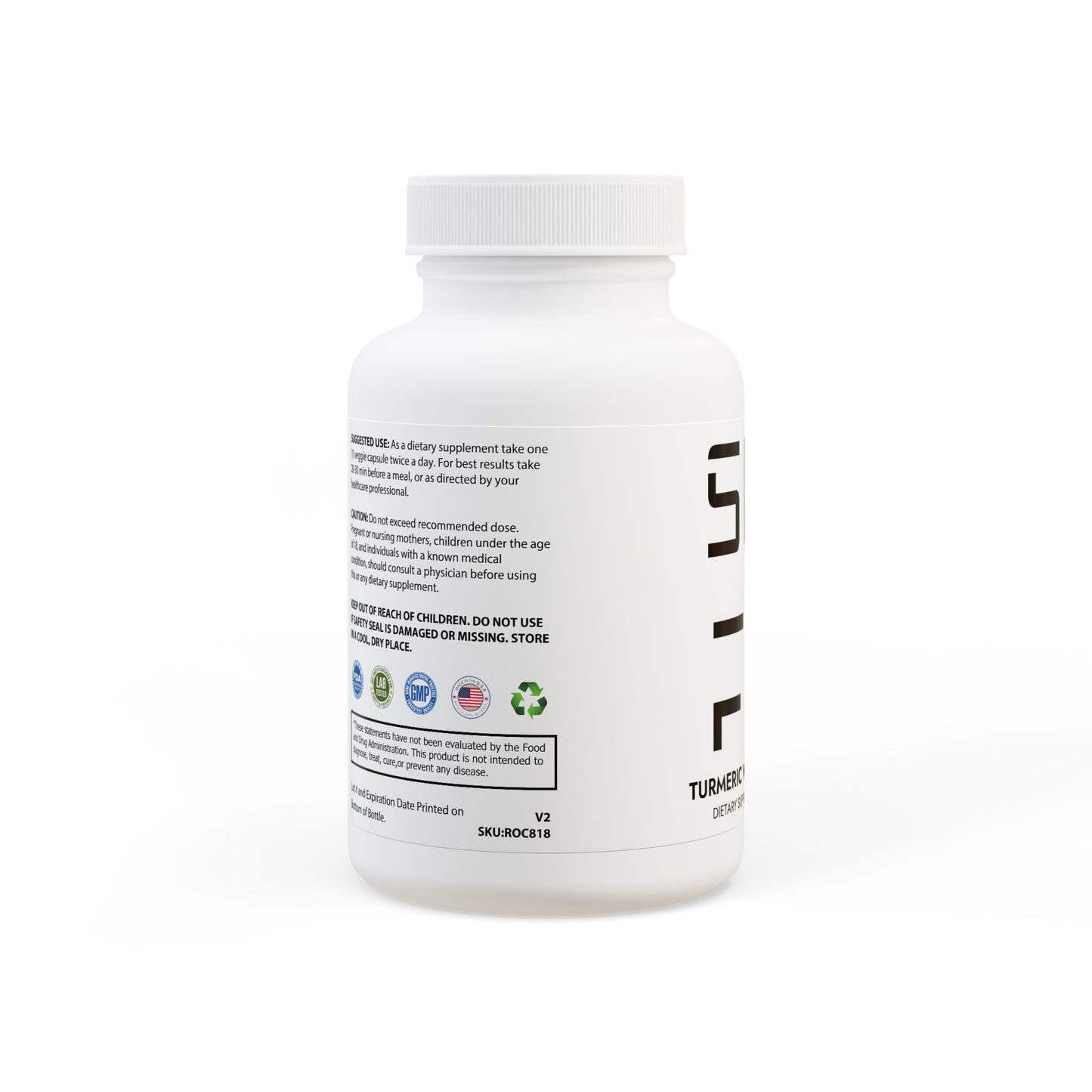 Turmeric + BioPerine® Supplement – Recovery Powered by Nature (60 Capsules)