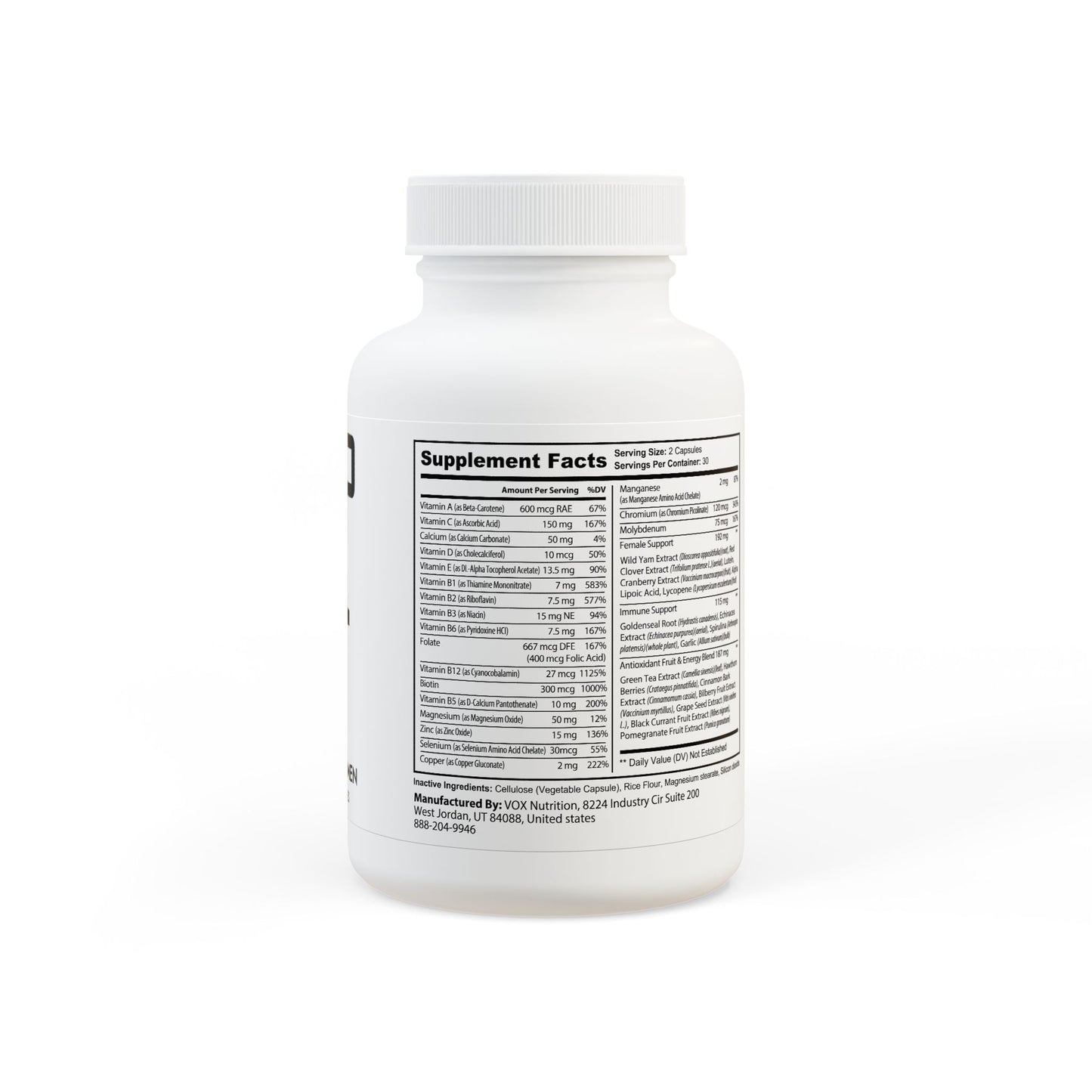 Women’s Multivitamin – Energy, Beauty & Gut Support (60 Capsules)