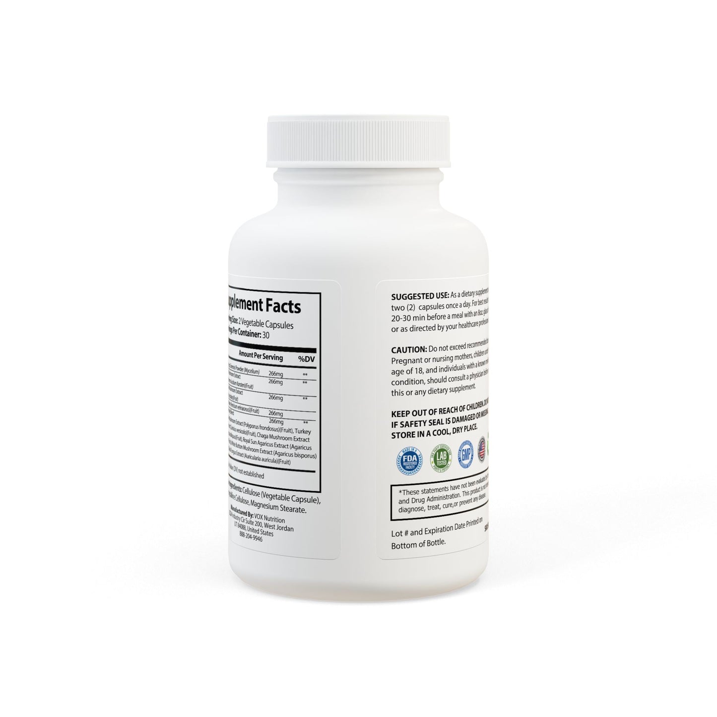 Mushroom Blend Supplement – Mind, Body, Elevated (60 Capsules)